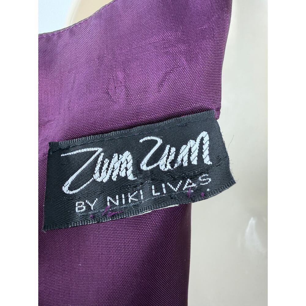 Vintage Y2K Zum Zum Maxi Formal Dress Size M Iridescent Purple Prom Whimsygoth - Picture 7 of 11